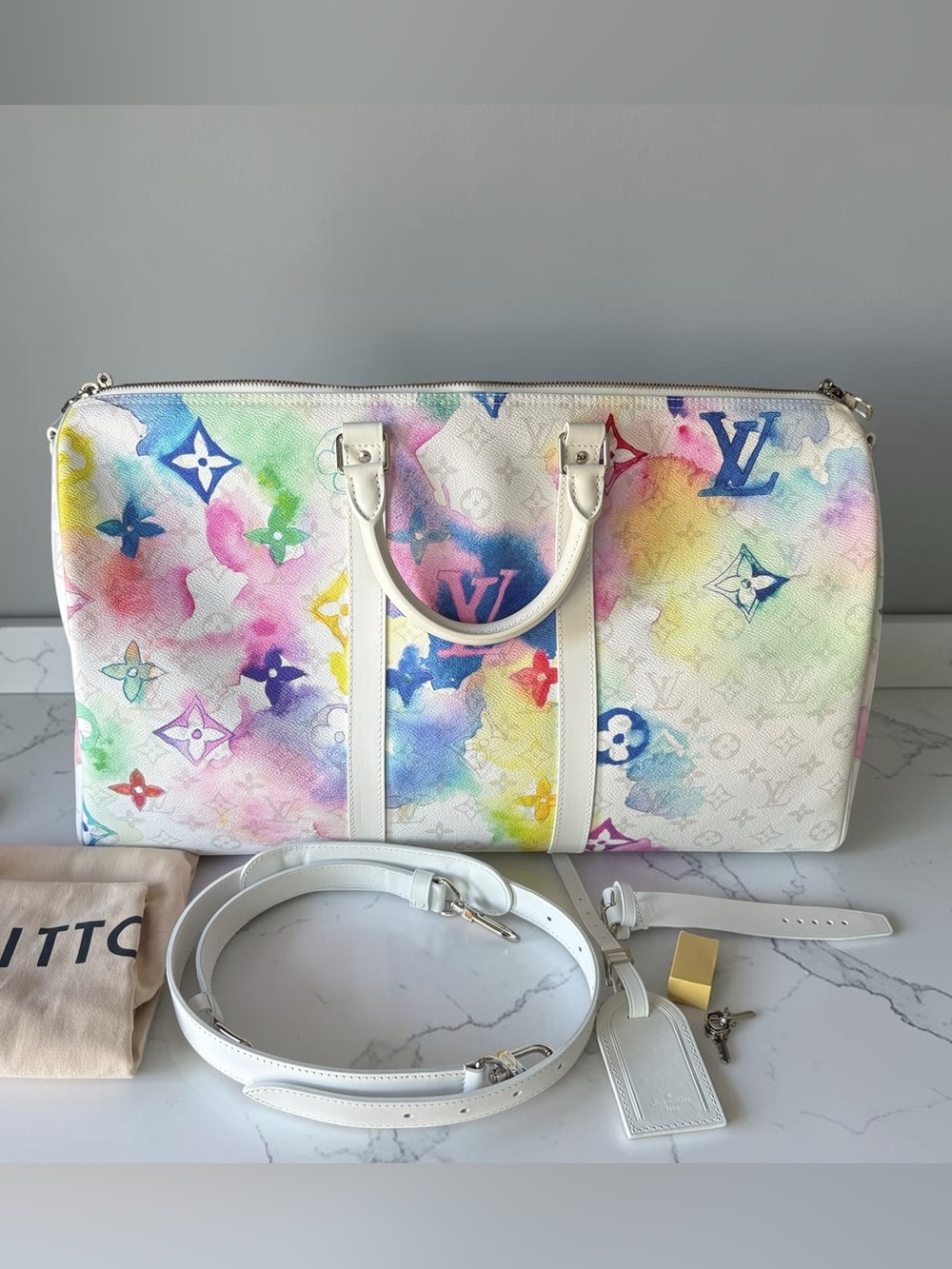 🌸Louis Vuitton Watercolor Keepall B 50🌸 - Picture 4 of 16